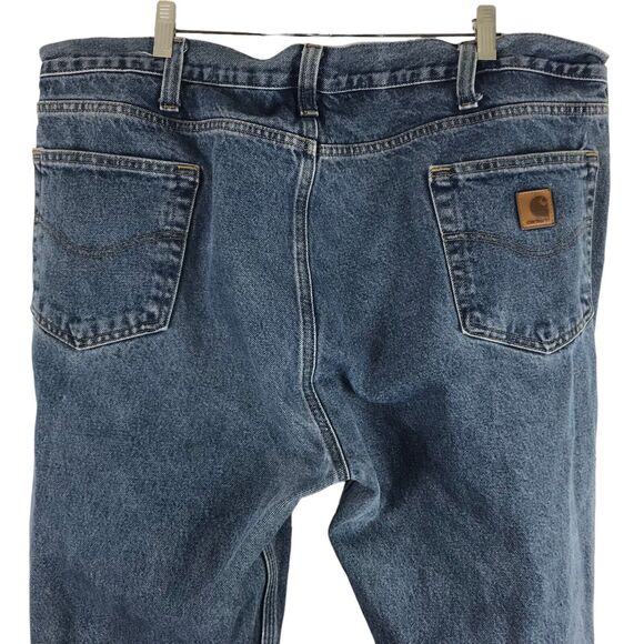Carhartt Jeans Men’s 42x30 Work Heavy Duty Blue Denim 100% Cotton Distressed - Picture 7 of 10